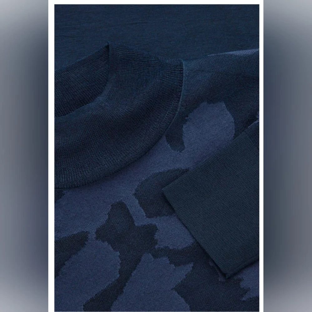 COS Abstract Art Detail Sheer Roll-neck Jumper - Picture 3 of 8